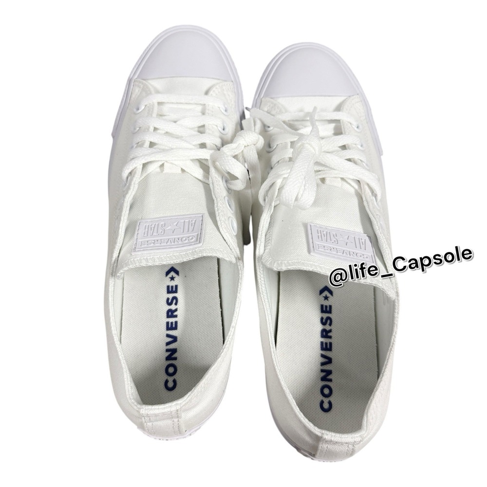 Mens 9 Converse All Star CT OX Sneakers White Casual Shoes Low Top Monochrome - Picture 6 of 15
